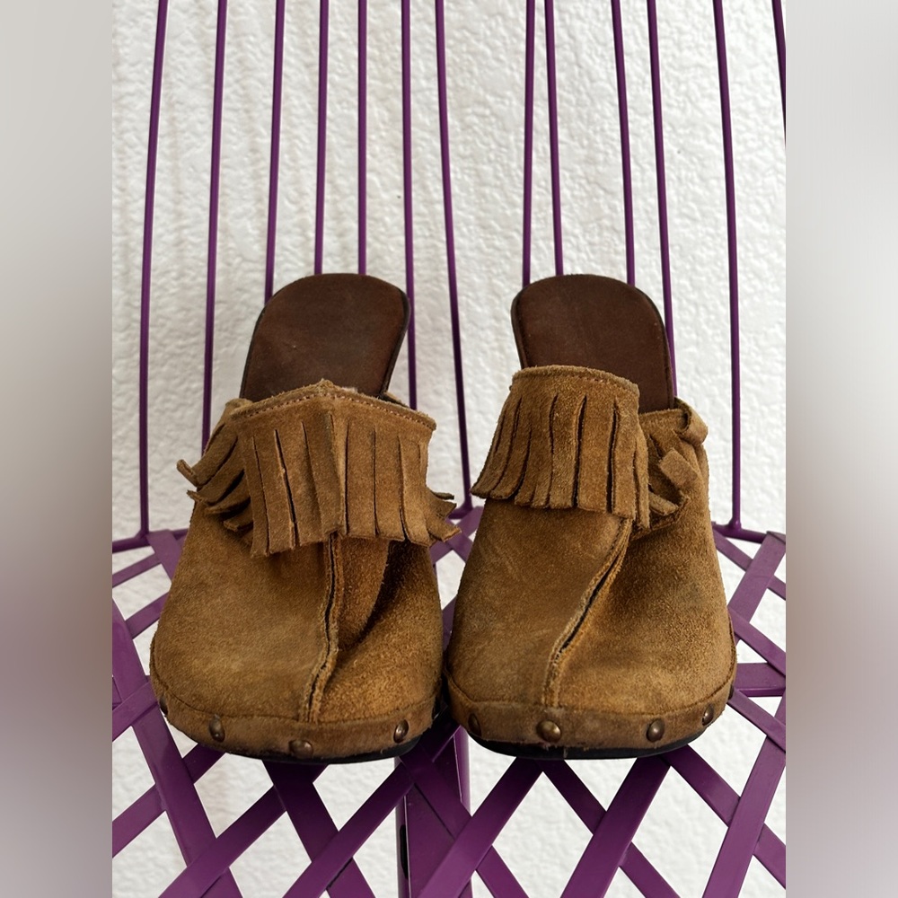Vintage Leather Fringe Heels